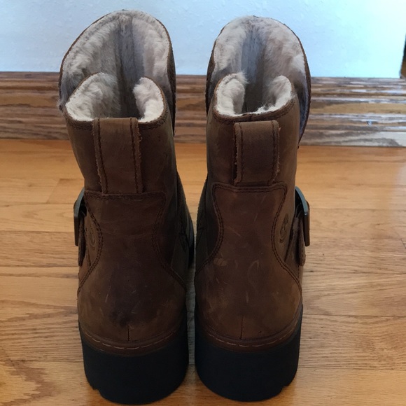 TIMBERLAND Women's Graceyn Biker Boots Brown A2FAA Size 6.5 - Picture 6 of 8